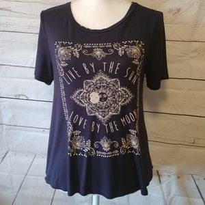 Moonchild Knit Top Size XL Blue Live By The Sun
